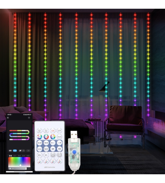 Kurtyna Wizard Pchełka 3*3m 300LED RGB