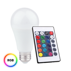 Żarówka LED 10W A60 E27 RGB + Pilot