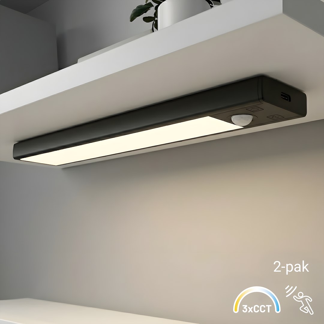 Lampka Podszafkowa Viro 3CCT 20cm Czarny Dwupak Milagro