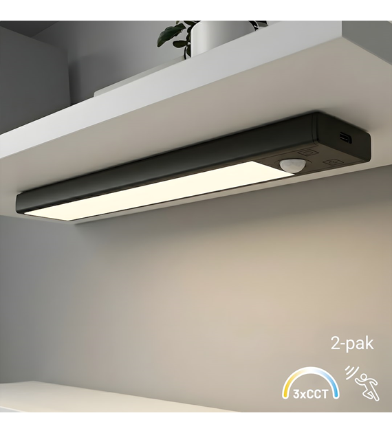 Lampka Podszafkowa Viro 3CCT 20cm Czarny Dwupak