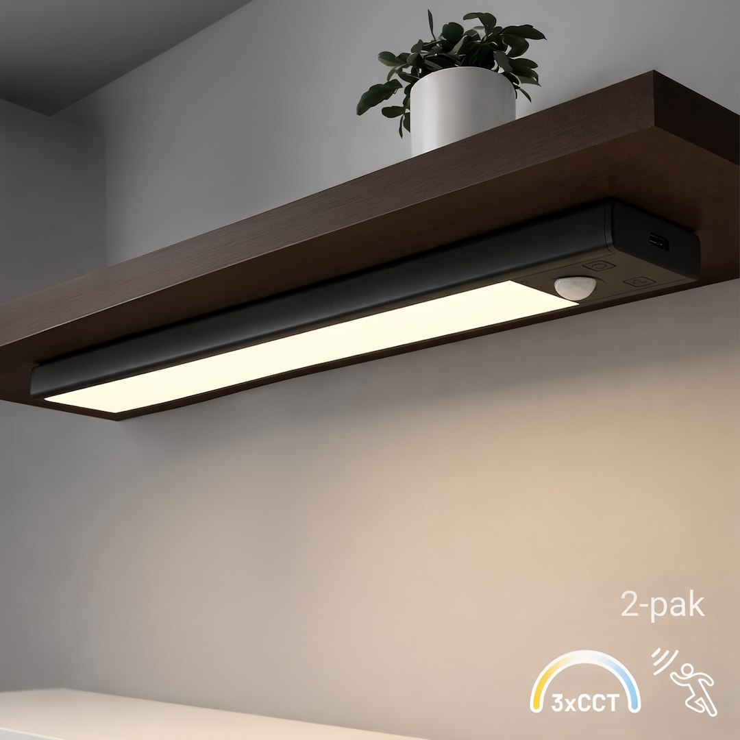 Lampka Podszafkowa Viro 3CCT 30cm Czarny Dwupak Milagro