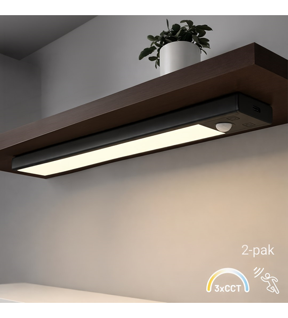 Lampka Podszafkowa Viro 3CCT 30cm Czarny Dwupak
