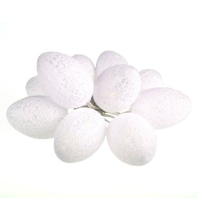 Bawełniane Jajka Wielkanocne Led Biały