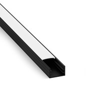 Profil LED natynkowy NT zestaw z kloszem mlecznym Czarny 2m