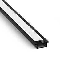 Profil LED wpuszczany MB zestaw z kloszem mlecznym Czarny 2m