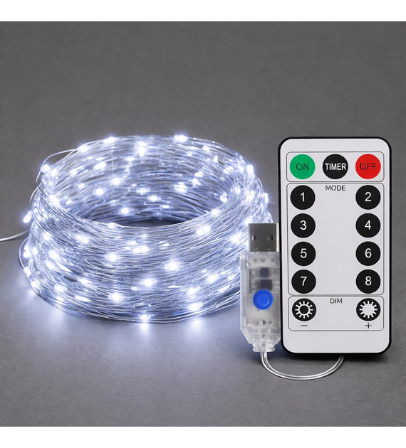 Kurtyna Okienna Girlanda Mery 300 LED USB Zimna 9000K