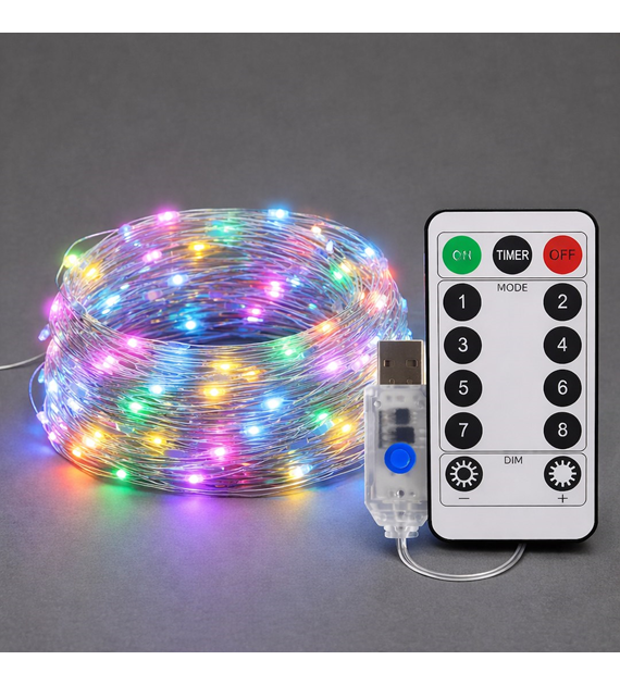 Kurtyna Okienna Girlanda Mery 300 LED USB Kolorowa