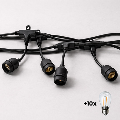 GIRLANDA 10 METRÓW Z ŻARÓWKĄ FILAMENTOWĄ 10x1,5W