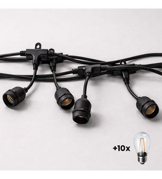 GIRLANDA 10 METRÓW Z ŻARÓWKĄ FILAMENTOWĄ 10x1,5W