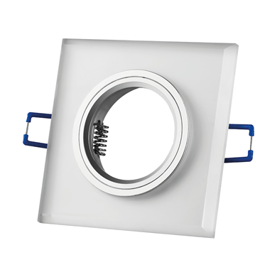 Oczko sufitowe szklane KWADRATOWE. Kolor: BIAŁY