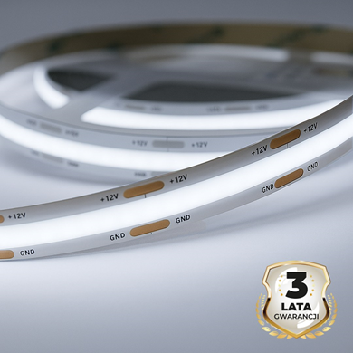Taśma COB 5W/460lm/320/m  6500K IP20 12V 30m