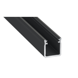 PROFIL ALUMINIOWY CZARNY TYP Y 1m + KLOSZ MLECZNY