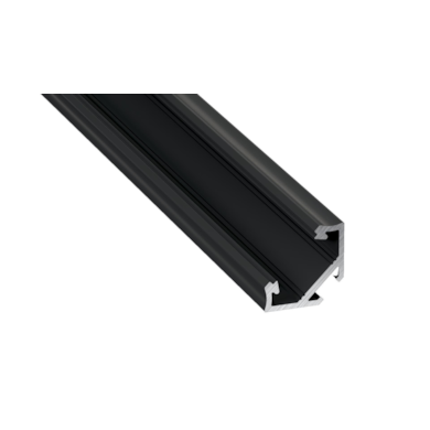 PROFIL ALUMINIOWY NAROŻNY CZARNY TYP C 1m + KLOSZ MLECZNY