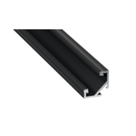PROFIL ALUMINIOWY NAROŻNY CZARNY TYP C 1m + KLOSZ MLECZNY