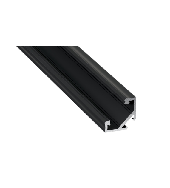 PROFIL ALUMINIOWY NAROŻNY CZARNY TYP C 1m + KLOSZ MLECZNY