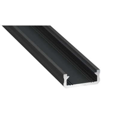 PROFIL ALUMINIOWY CZARNY TYP D 1m + KLOSZ MLECZNY