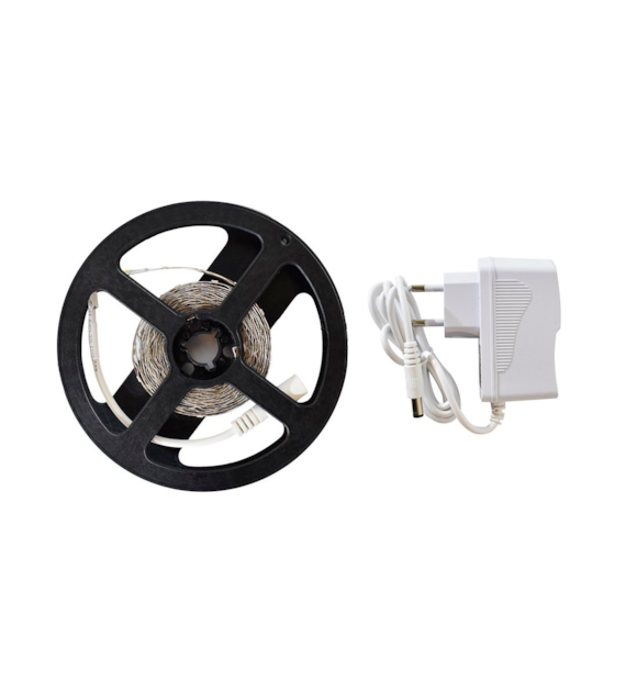 TAŚMA LED 3M + ZASILACZ IP20 B.ZIMNA