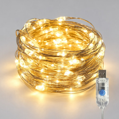 Lampki dekoracyjne MERY 100 LED USB Ciepłe 10m