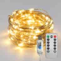 Lampki dekoracyjne MERY 100 LED USB Ciepłe 10m + Pilot