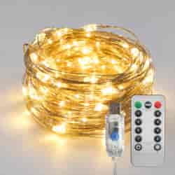 Lampki dekoracyjne MERY 100 LED USB Ciepłe 10m + Pilot