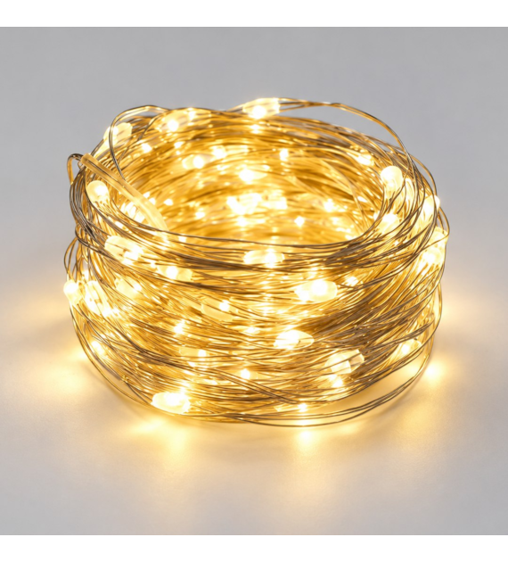 Lampki Drucik 100LED 10m 2700K 3*AA