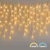 Kurtyna Świąteczna 200LED 5m 2000K + 6000K Flash IP44 Biały