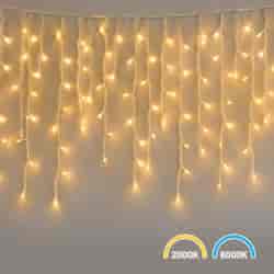 Kurtyna Świąteczna 200LED 5m 2000K + 6000K Flash IP44 Biały