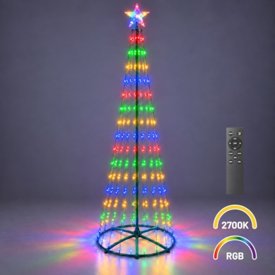 Choinka LED 2,5m 365LED 2700K + RGB IP44 Zielony