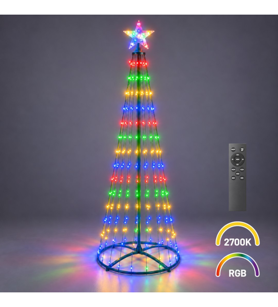 Choinka LED 1,8m 269LED 2700K + RGB IP44 Zielony