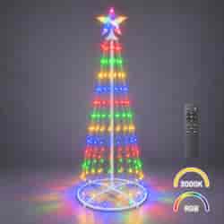 Choinka LED 1,5m 205LED 3000K + RGB IP44 Biały