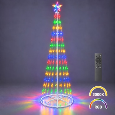 Choinka LED 2,5m 365LED 2700K + RGB IP44 Biały