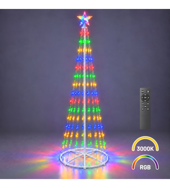 Choinka LED 2,5m 365LED 2700K + RGB IP44 Biały