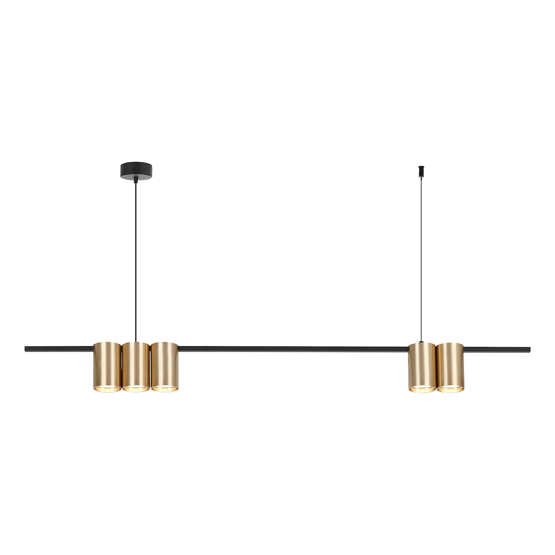 Lampa wisząca (listwa) Genesis Czarny Złoty 5xGU10 Milagro