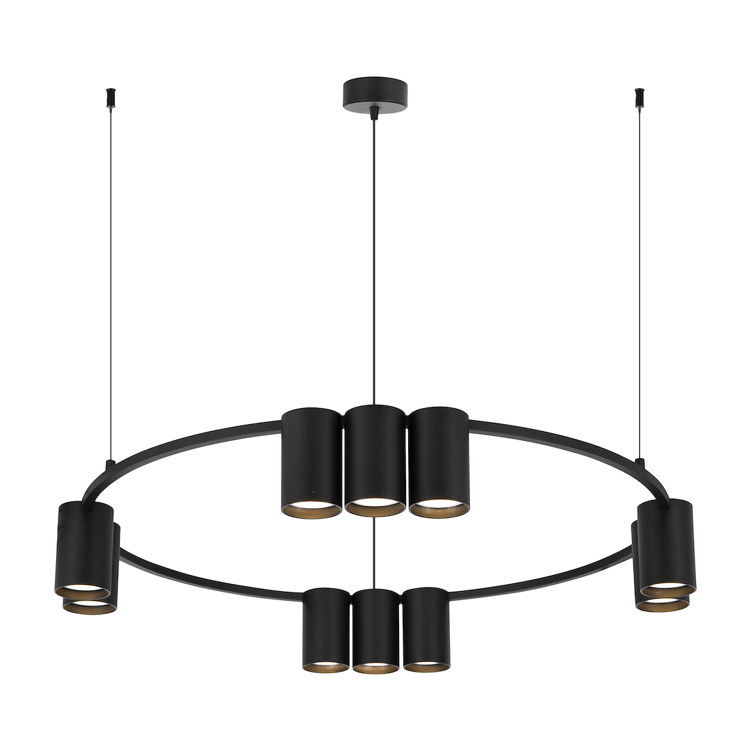 Lampa wisząca (koło) Genesis Czarny 10xGU10 Milagro
