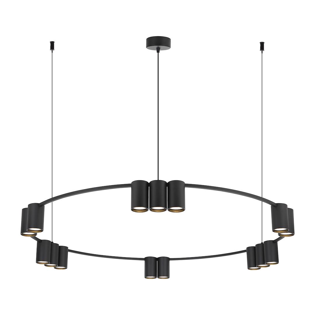 Lampa wisząca (koło) Genesis Czarny 15xGU10 Milagro