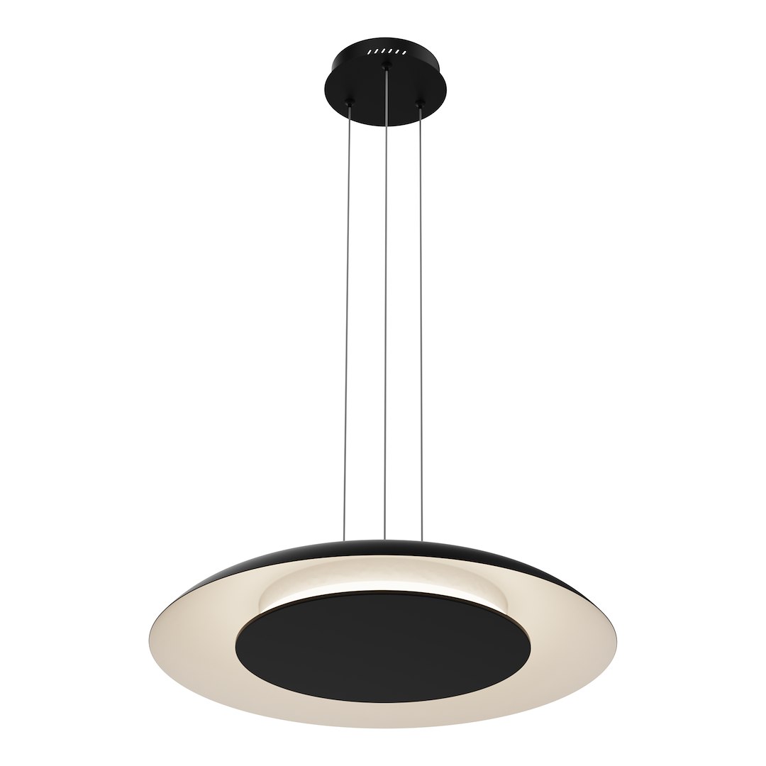 Lampa wisząca Piattino Czarny 30W LED 3000K-4000k-6000K Milagro