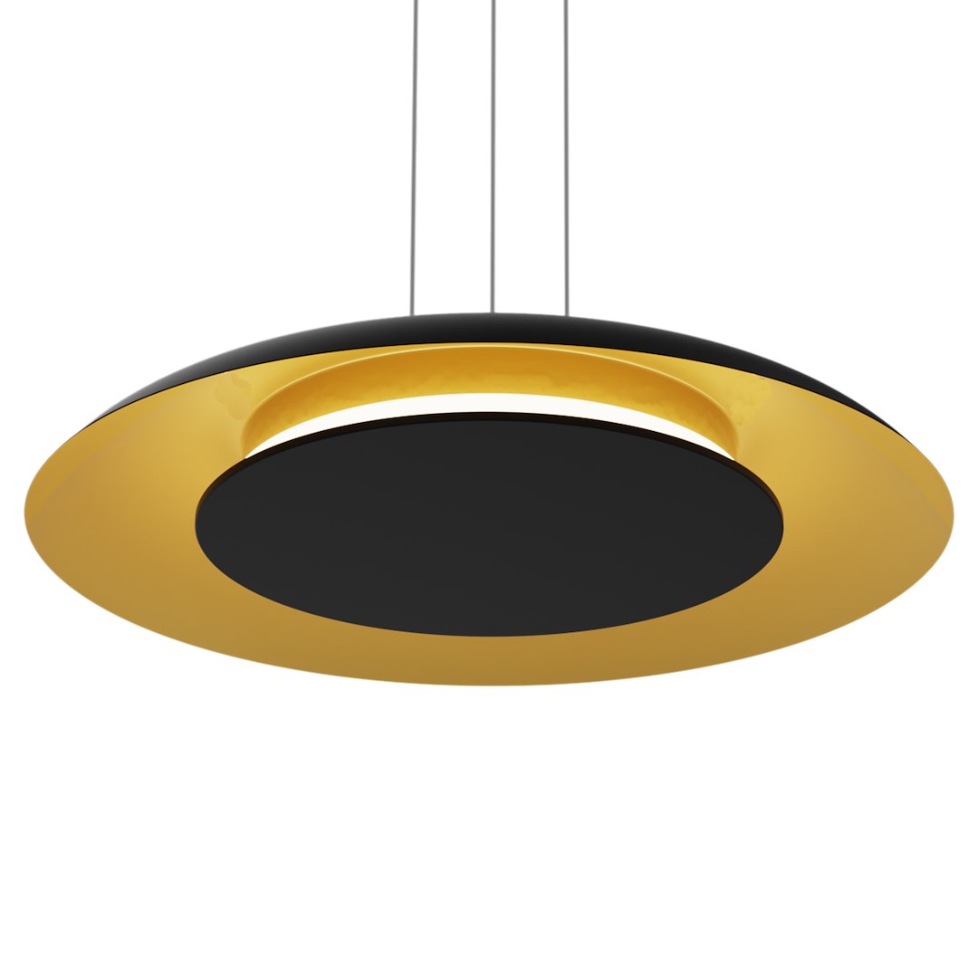 Lampa wisząca Piattino Czarny Złoty 30W LED 3000K-4000k-6000K Milagro — widok produktu