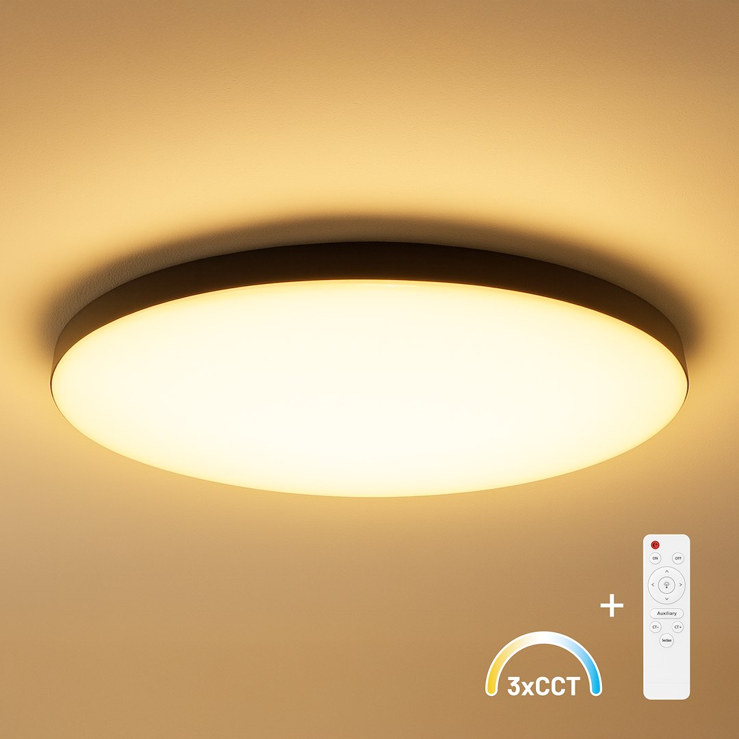 Plafon Siena Czarny 80W LED Ø750 mm + pilot Milagro