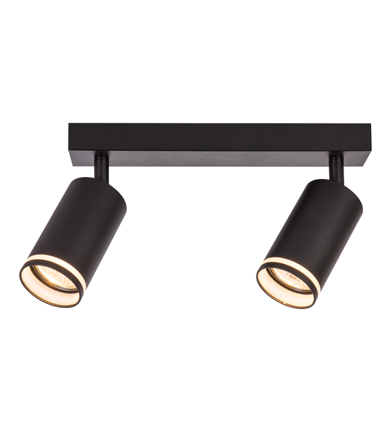 Oprawa Pipe Ring Spot Czarny 2xGU10