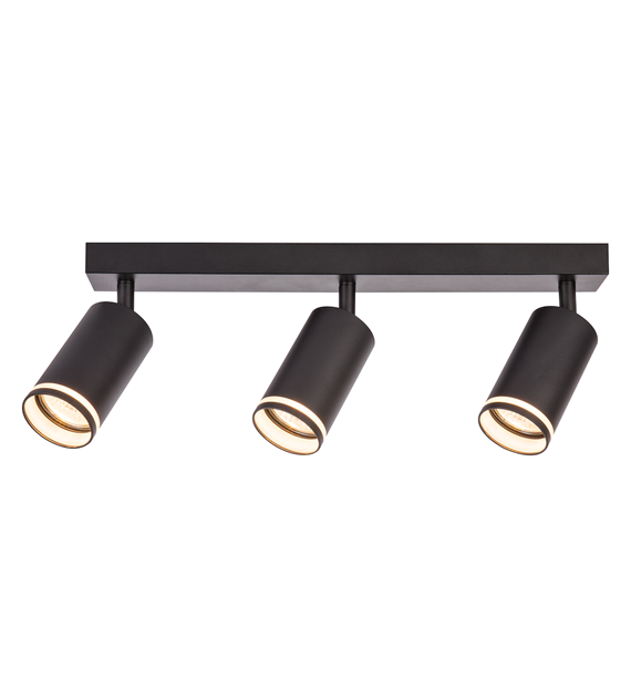 Oprawa Pipe Ring Spot Czarny 3xGU10