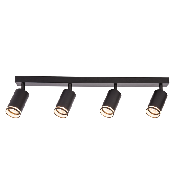 Oprawa Pipe Ring Spot Czarny 4xGU10