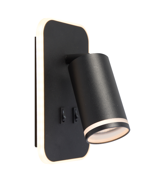 Oprawa Pipe Ring Kinkiet Czarny 1xGU10 + LED 6W