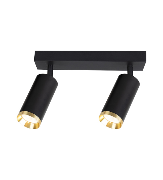 Oprawa Mica Spot Czarny + Złoty 2xGU10