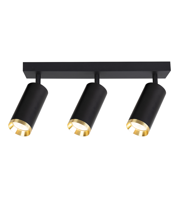 Oprawa Mica Spot Czarny + Złoty 3xGU10
