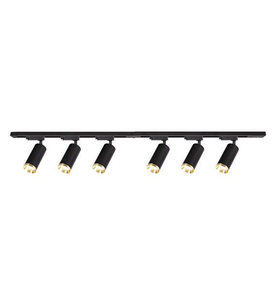 Zestaw Oprawa Mica Track Czarny + Złoty 6xGU10 2m