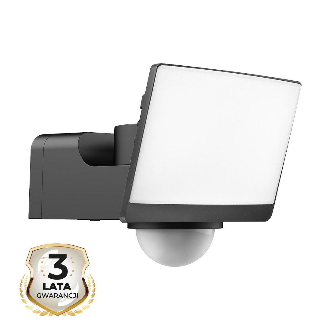 Naświetlacz LED Davos 30W 2000lm 4000K Czarny Premium PIR Milagro