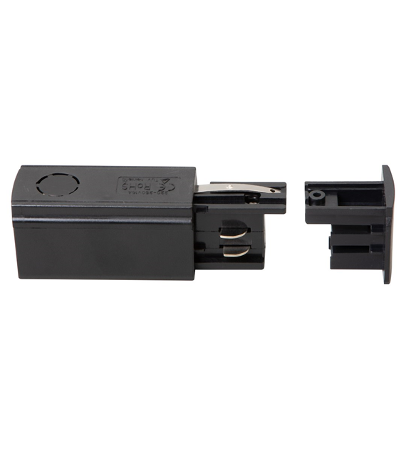 Zasilanie + Zaślepka Do Szynoprzewodu Czarny 3-Obwodowy