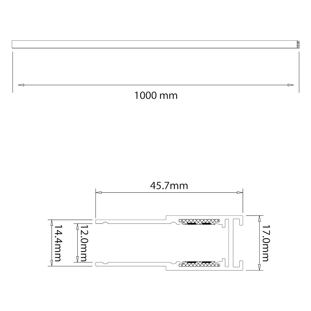 Szyna natynk 100cm magnetic track 10mm Milagro — widok produktu