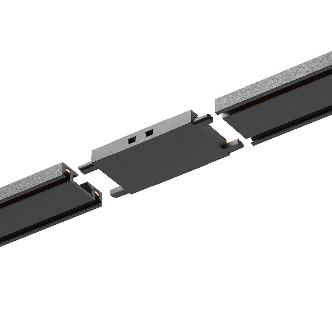 Slim Magnetic Track Czarny Łącznik Szyn Prosty Milagro — widok produktu