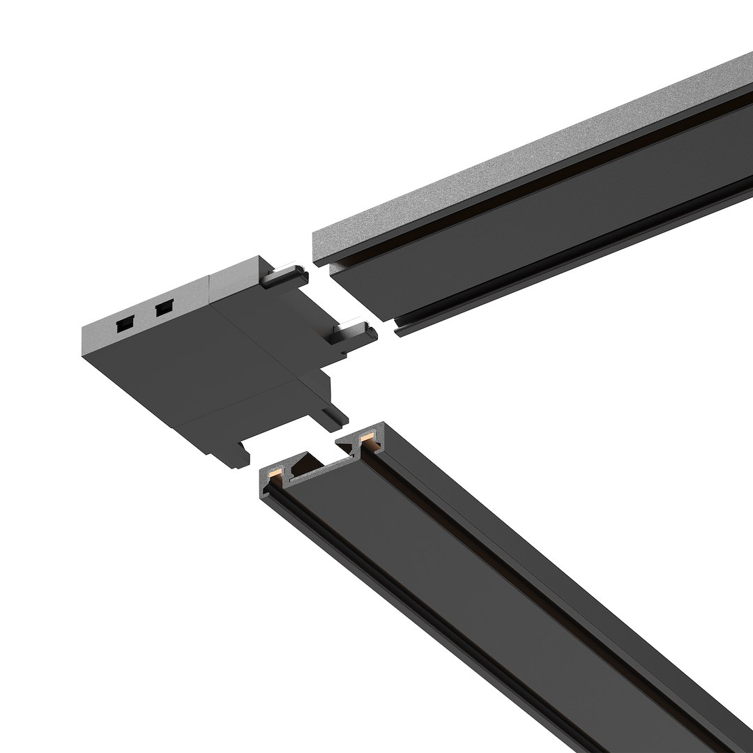 Slim Magnetic Track Czarny Łącznik Szyn L Milagro — widok produktu